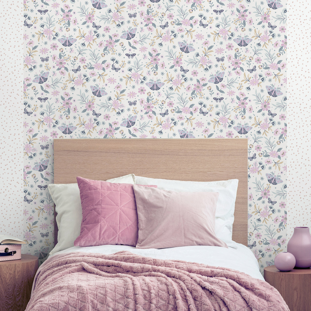 Whimsical Meadow Pink by Veer Kids Wallpaper – Veer Decor VRKG03-185