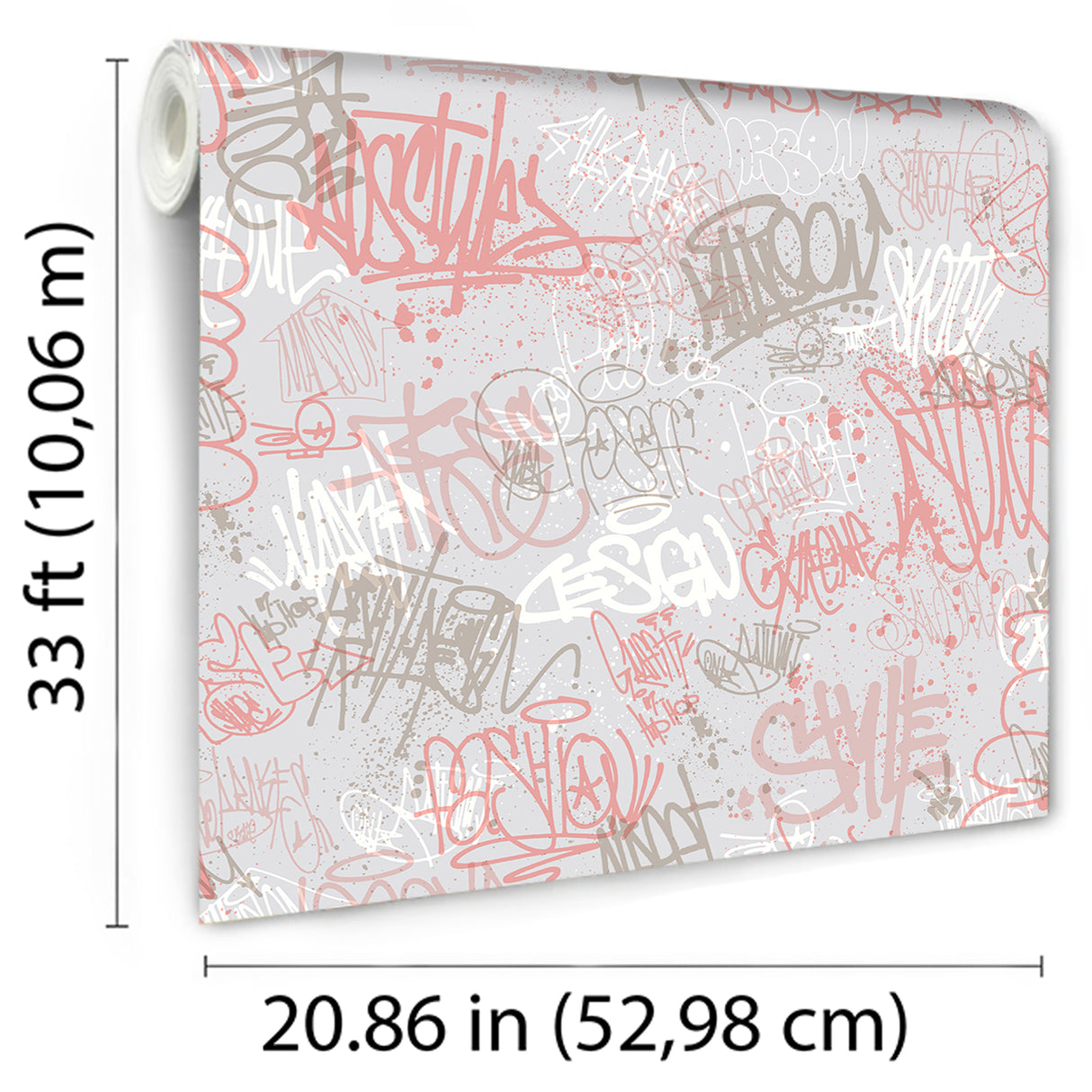 Graffiti Rose Pink by Veer Decor Children Wallpaper – Veer Decor VRKG03-315