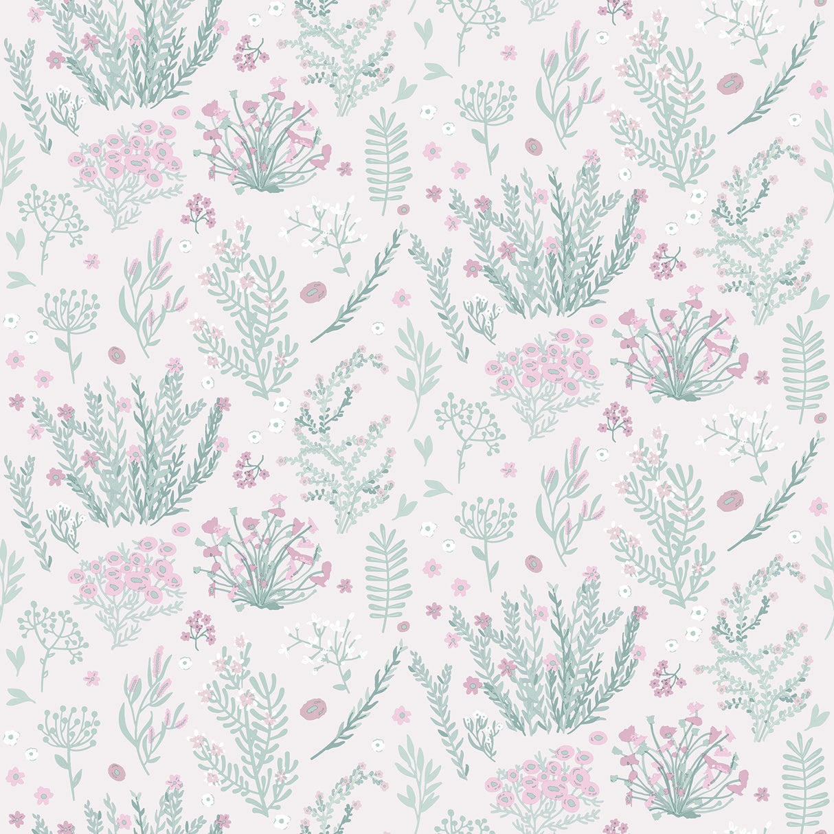 Mini Lovely Flowers Pink non-woven kids floral wallpaper roll by Veer Decor VRKG03-609
