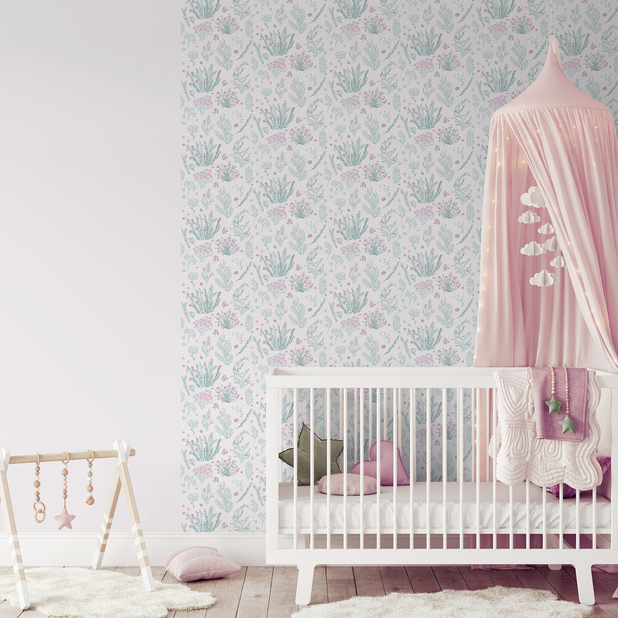 Mini Lovely Flowers Pink by Veer Decor Kids Floral Wallpaper – Veer Decor VRKG03-609