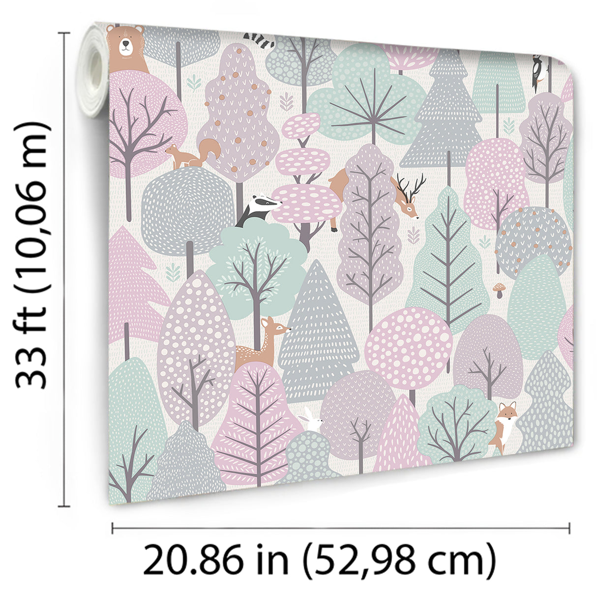 Enchanted Forest Pink by Veer Decor Children’s Woodland Wallpaper – Veer Decor VRKG03-615