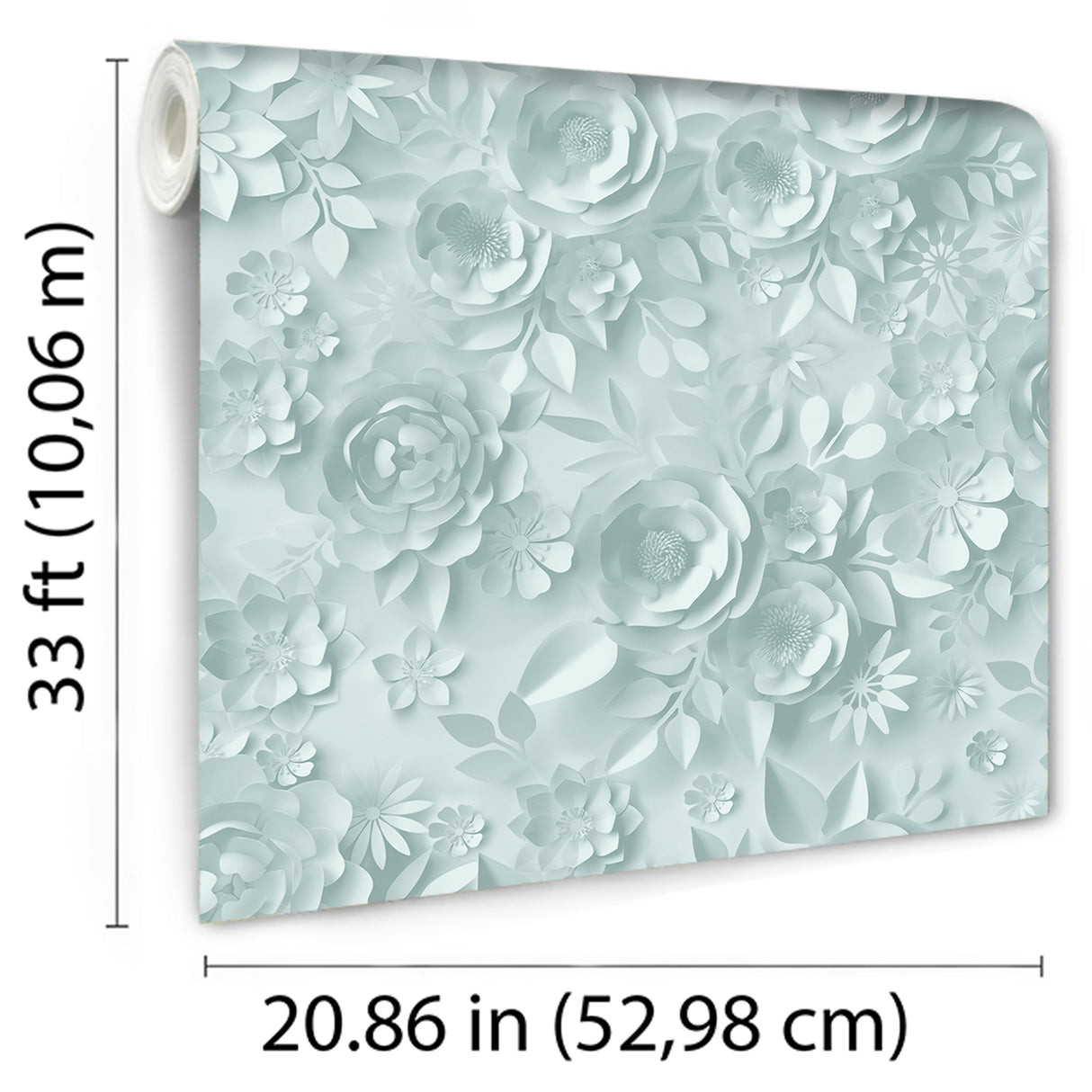 Paper Flowers Green by Veer Decor Floral Wallpaper – Veer Decor VRKG04-644