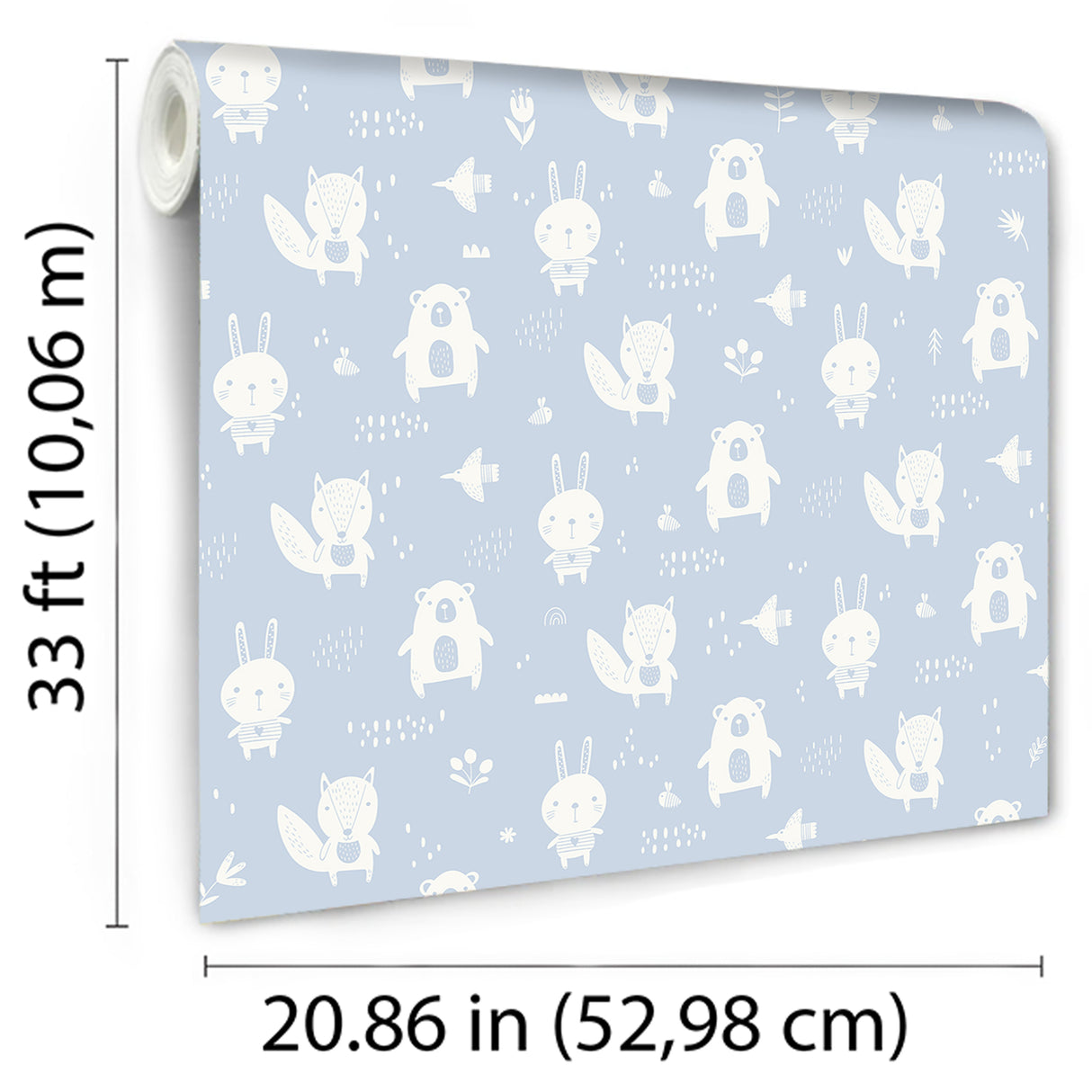 Little Animal Friends Blue by Veer Decor Kids Wallpaper – Veer Decor VRKG11-319