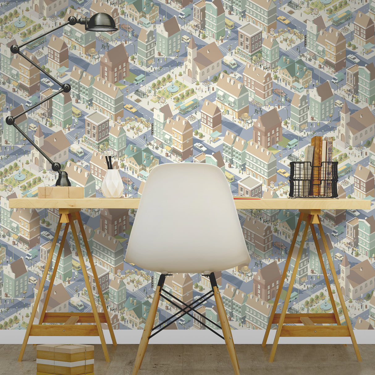 Notting Hill Blue by Veer Decor Kids Novelty Wallpaper – Veer Decor VRKG11-679