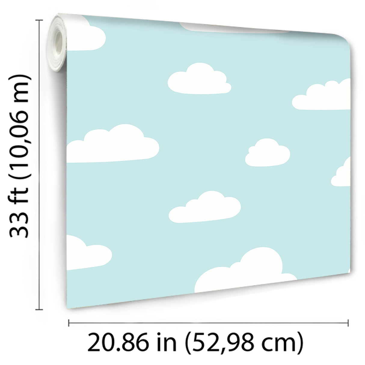 Clouds Aqua by Veer Decor Kids Novelty Wallpaper – Veer Decor VRKG21-816