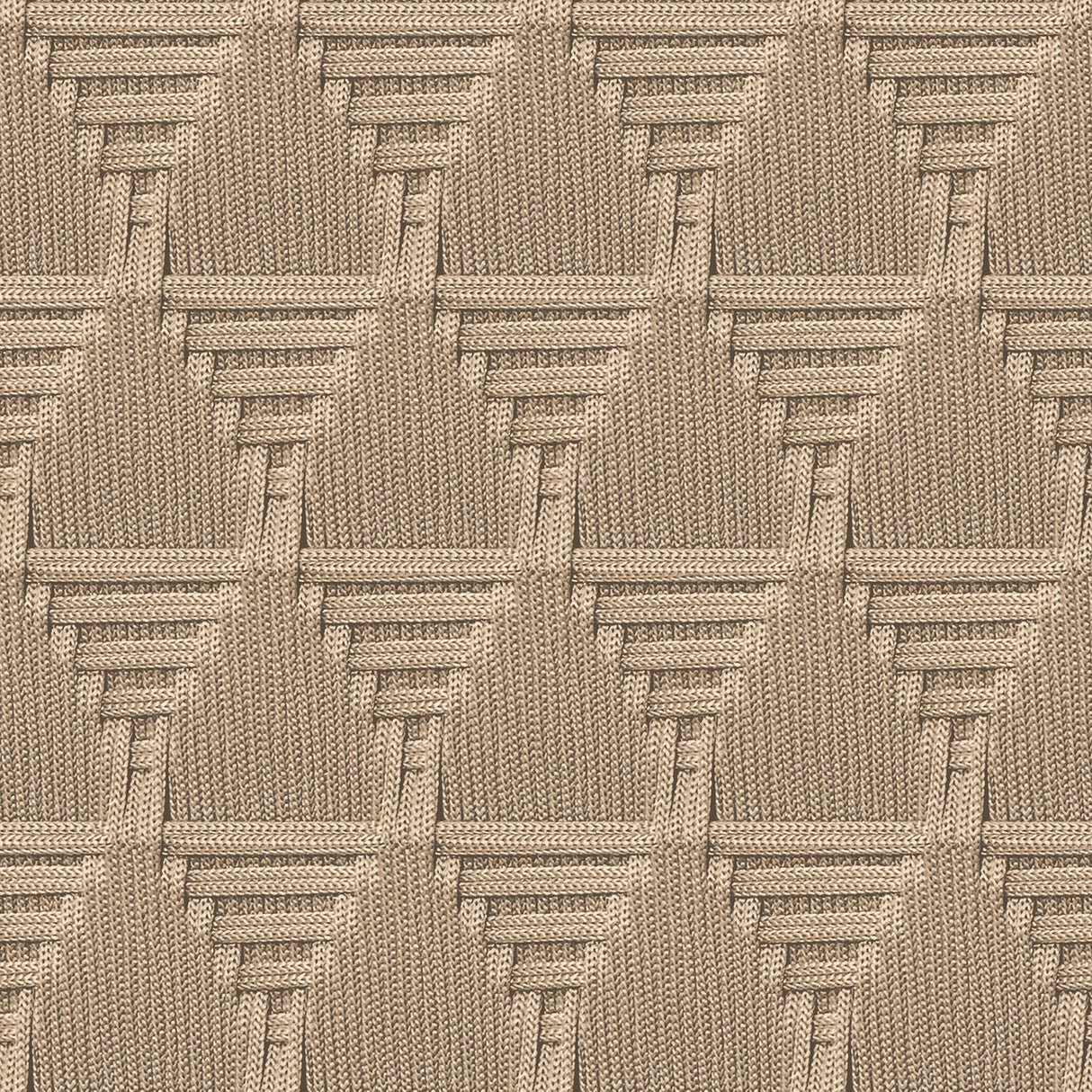Rope Weave Diamond Beige textured geometric wallpaper roll and lifestyle view