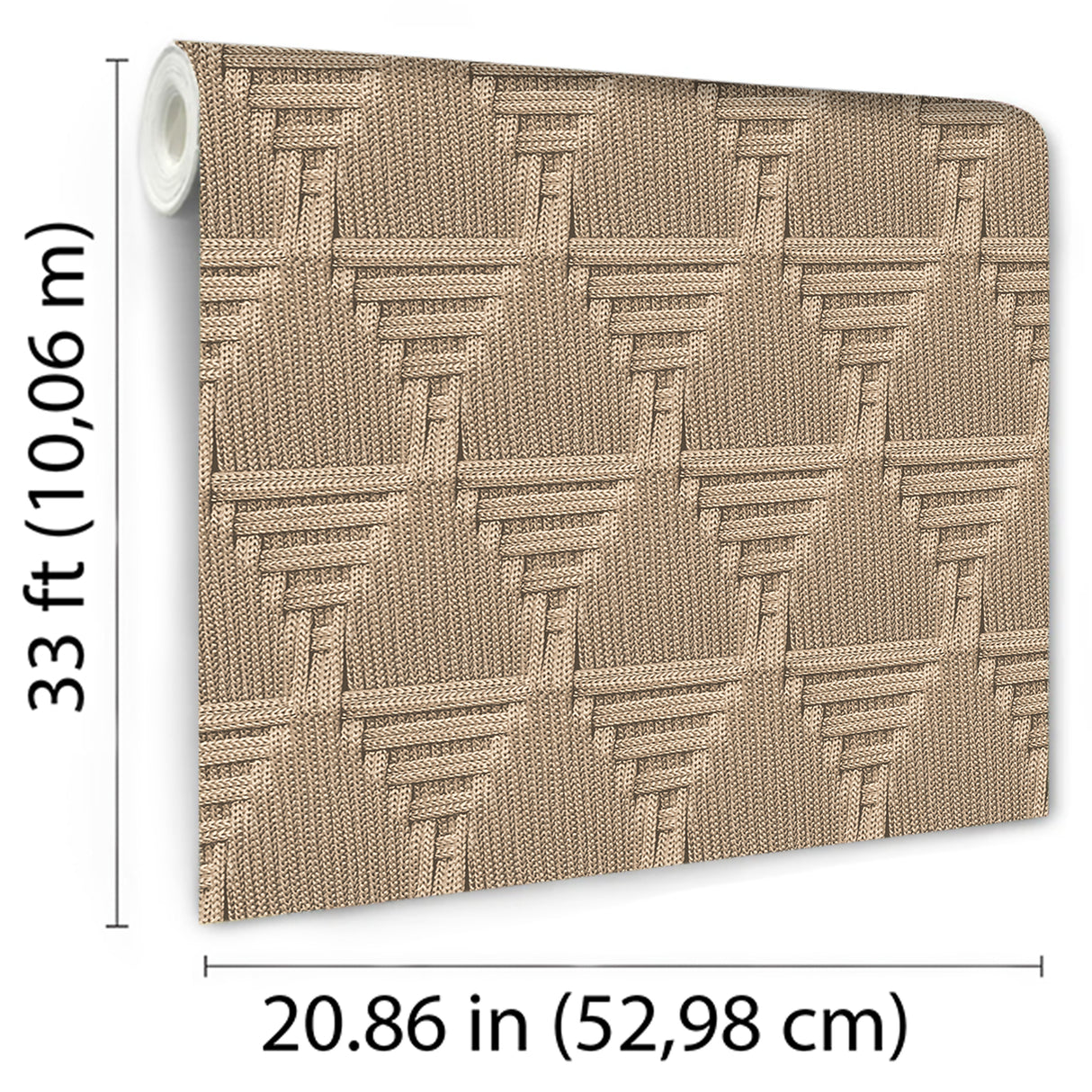 Rope Weave Diamond Beige by Veer Decor Textured Non-Woven Unpasted Wallpaper – Veer Decor VRNO07-886