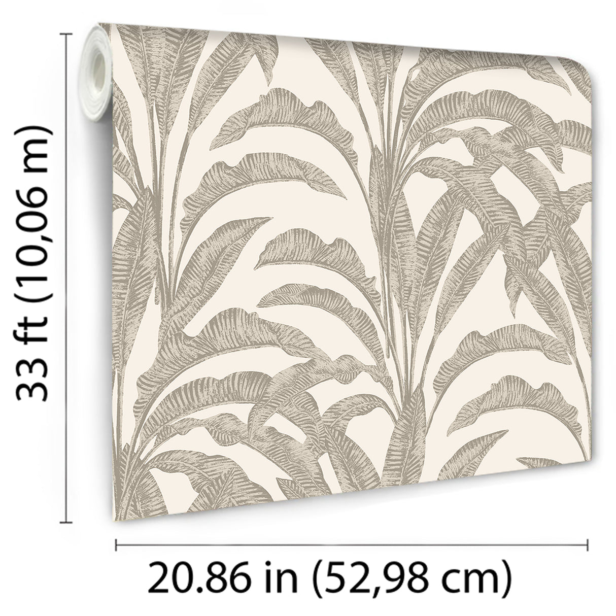 Luxe Tropical Palm Beige and Cream by Veer Decor Botanical Wallpaper – Veer Decor VRNO07-916
