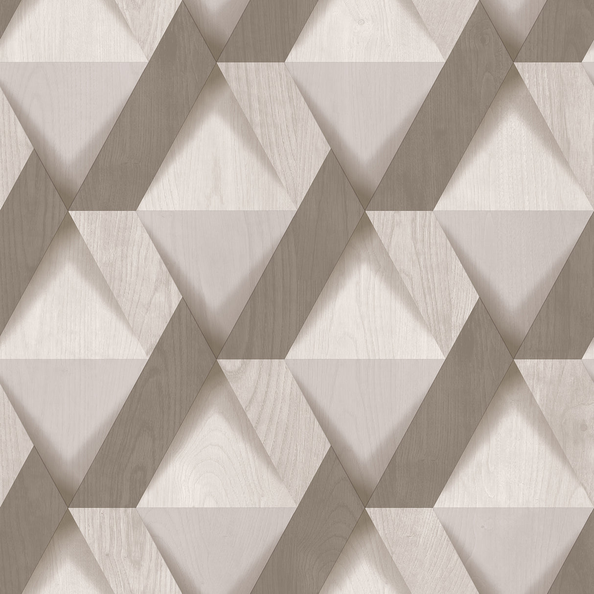Modern Losange Wood Taupe geometric textured vinyl wallpaper roll VRNO08-196