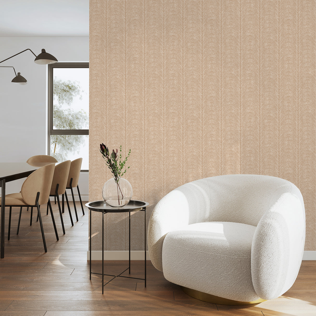 Natural Herringbone Taupe by Nomad Herringbone Pattern Wallpaper – Veer Decor VRNO08-296