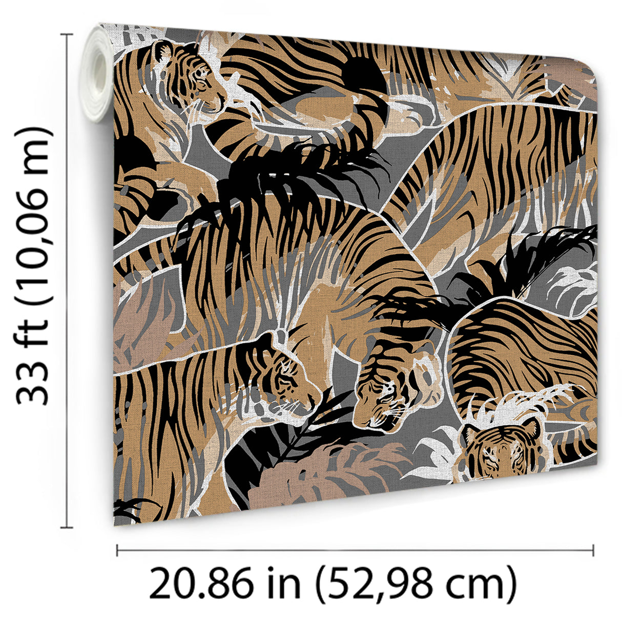 Tiger Squad Terra Noir Black by Veer Decor Animal Print Wallpaper – VRNO08-596