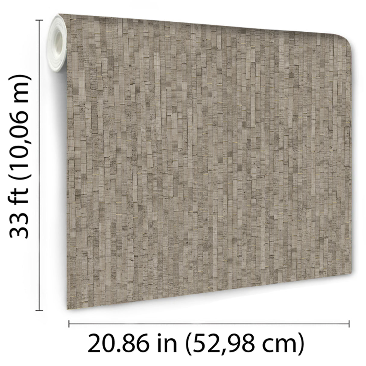 Faux Natural Straw Taupe by Veer Decor Textured Vinyl Wallpaper – Veer Decor VRNO08-946