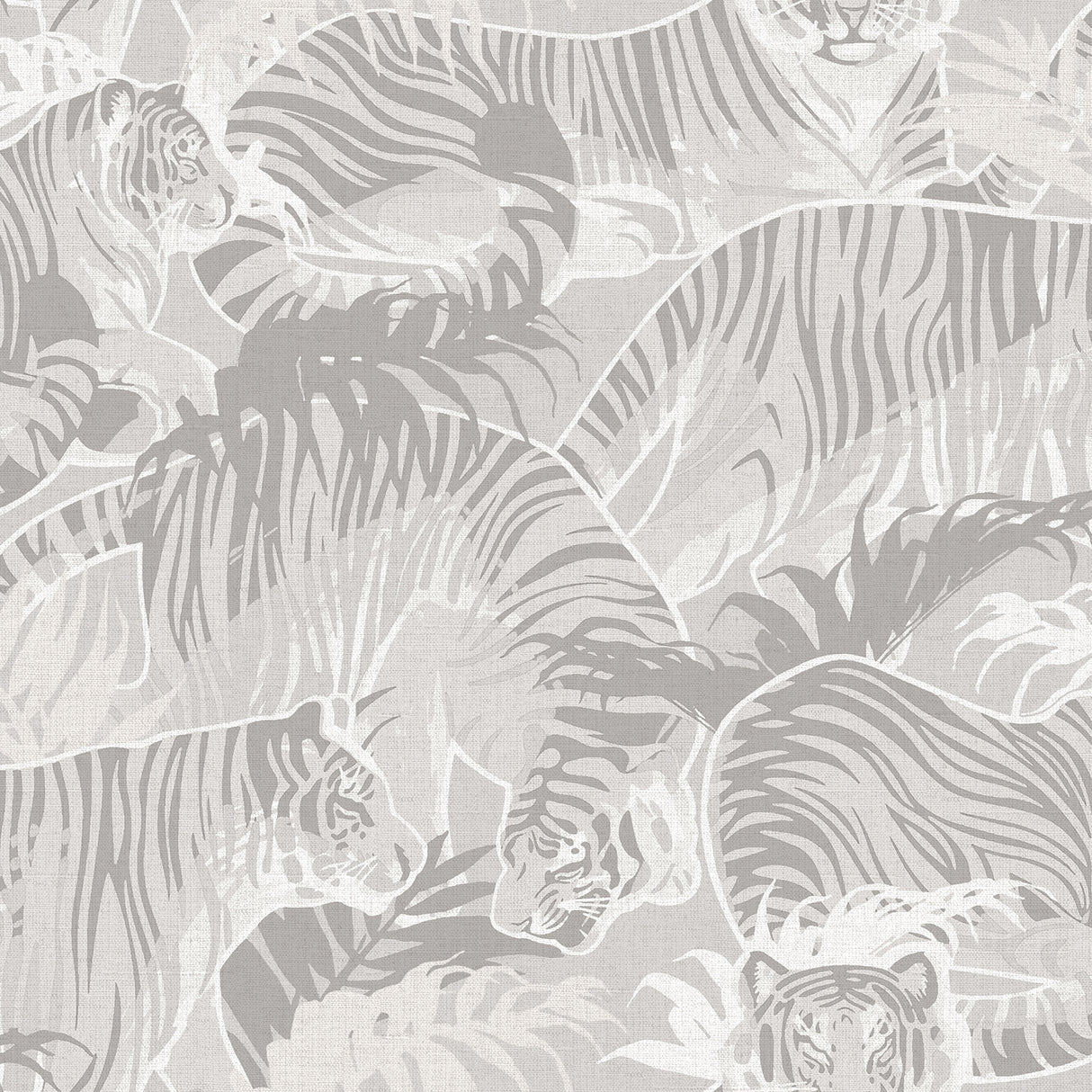 Tiger Squad Gray textured animal print wallpaper roll by Veer Decor VRNO09-596