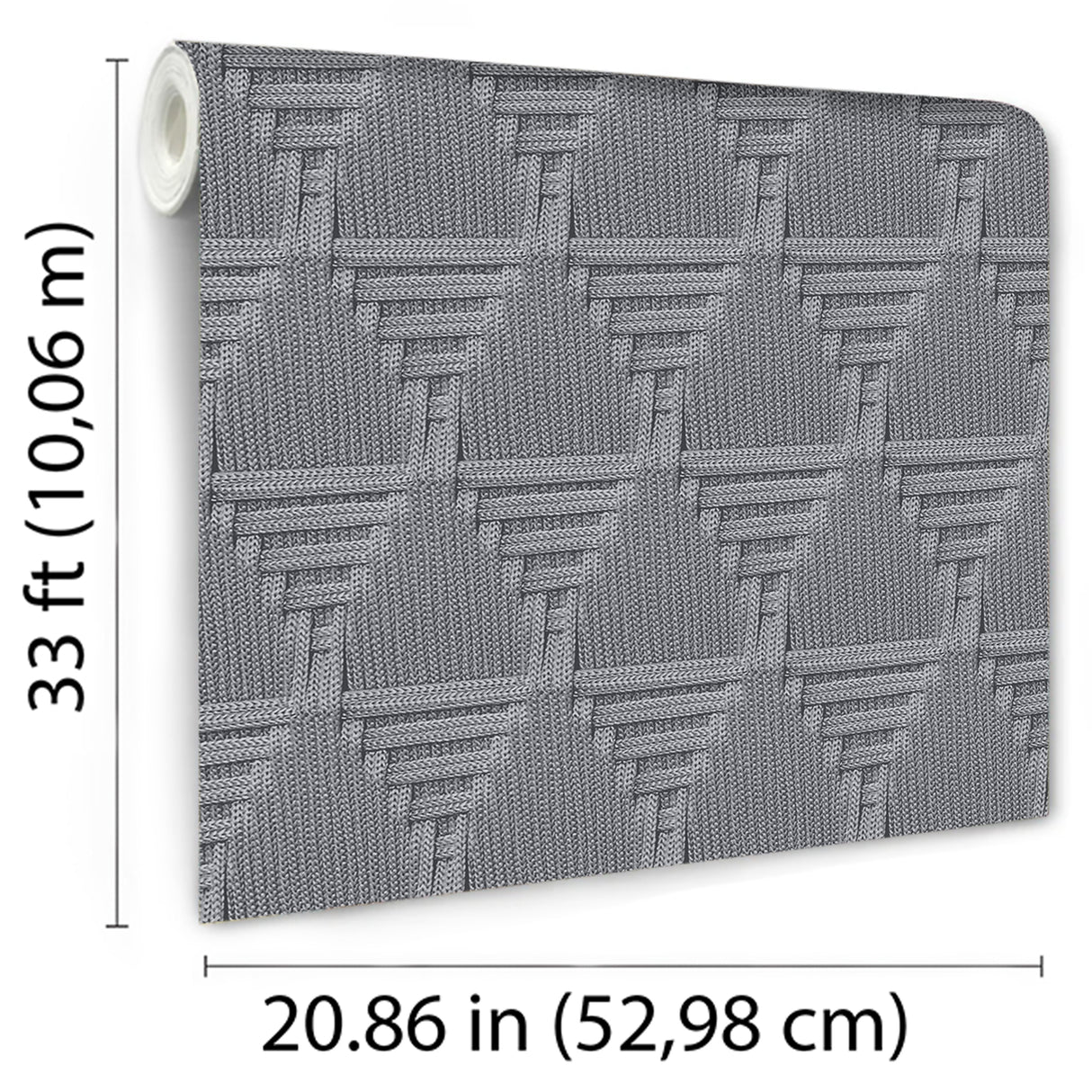 Rope Weave Diamond Dark Gray by Veer Decor Textured Geometric Wallpaper – Veer Decor VRNO09-886