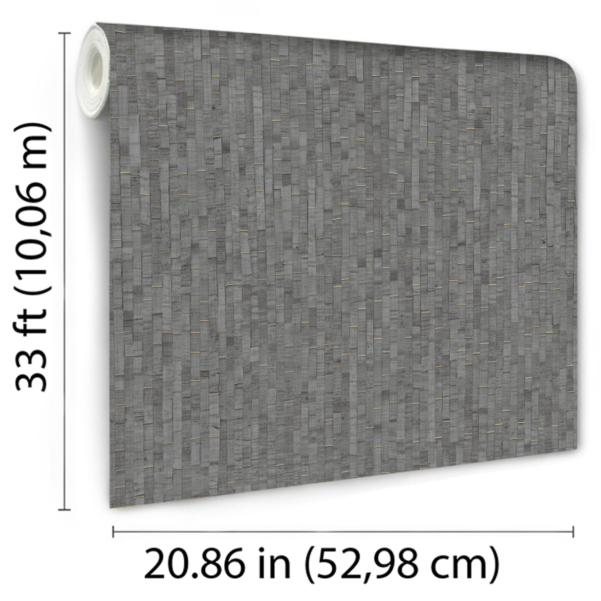 Faux Natural Straw Dark Gray by Veer Decor Textured Vinyl Wallpaper – Veer Decor VRNO09-946