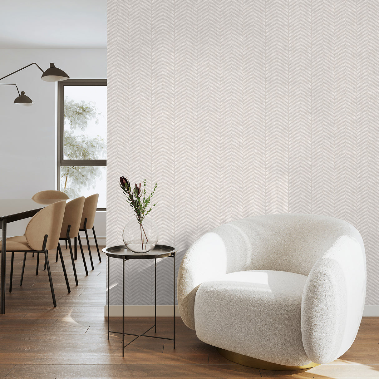 Natural Herringbone Grayish Beige by Nomad Herringbone Pattern Wallpaper – Veer Decor VRNO19-296