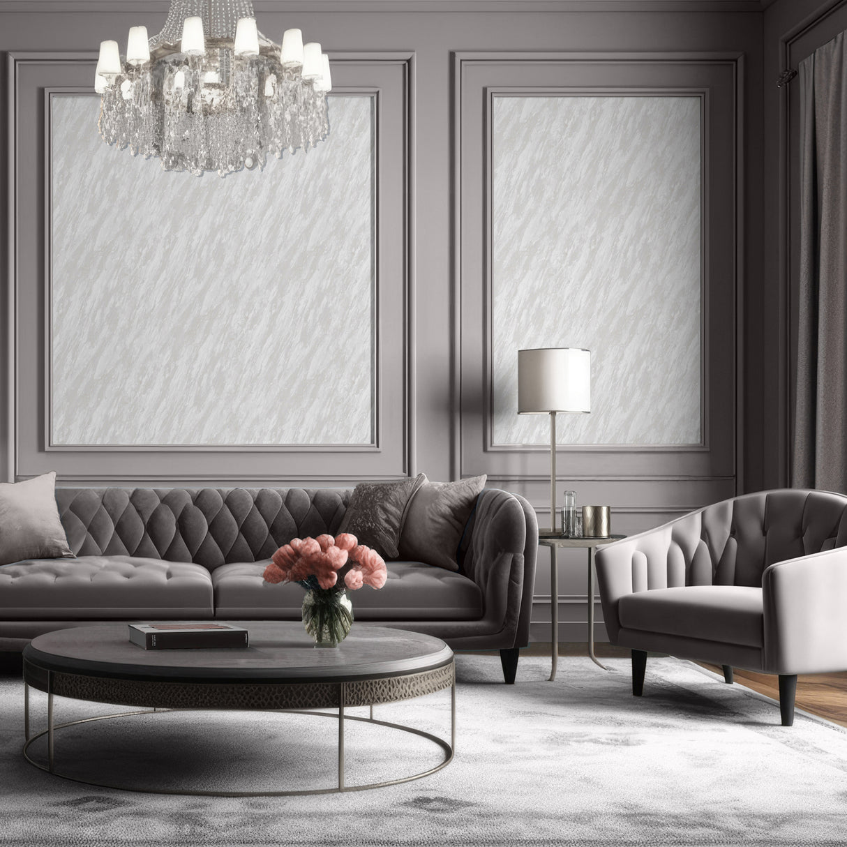 Glint Luxe Marble White by Veer Decor Abstract Textured Wallpaper – Veer Decor VRVE00-366