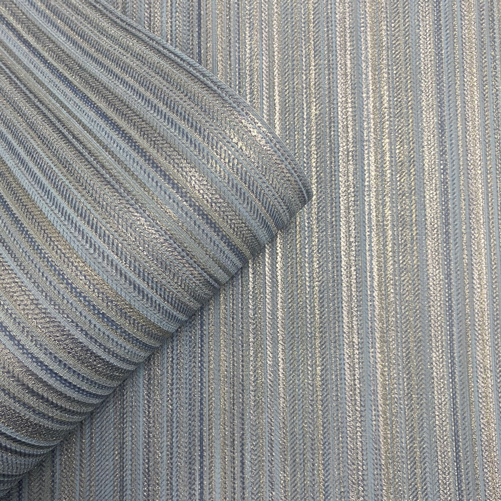 Glint Stria Stripe Blue by Veer Decor Textured Metallic Vinyl Wallpaper – Veer Decor VRVE01-566