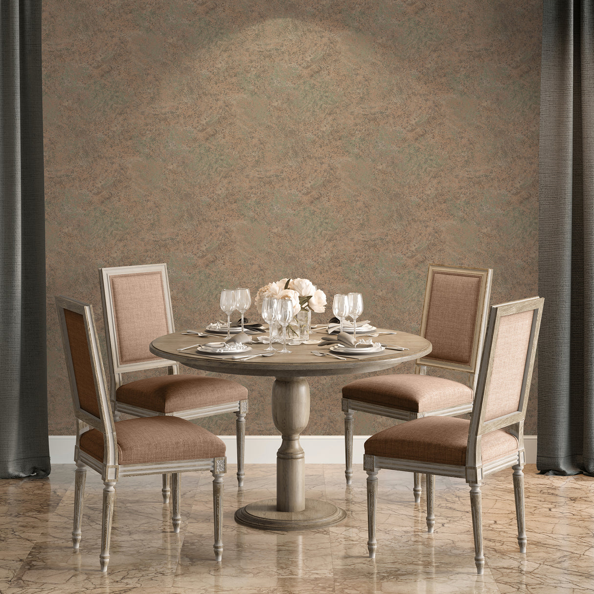 Lustre Stucco Terracotta by Veer Decor Textured Metallic Vinyl Wallpaper – Veer Decor VRVE05-766