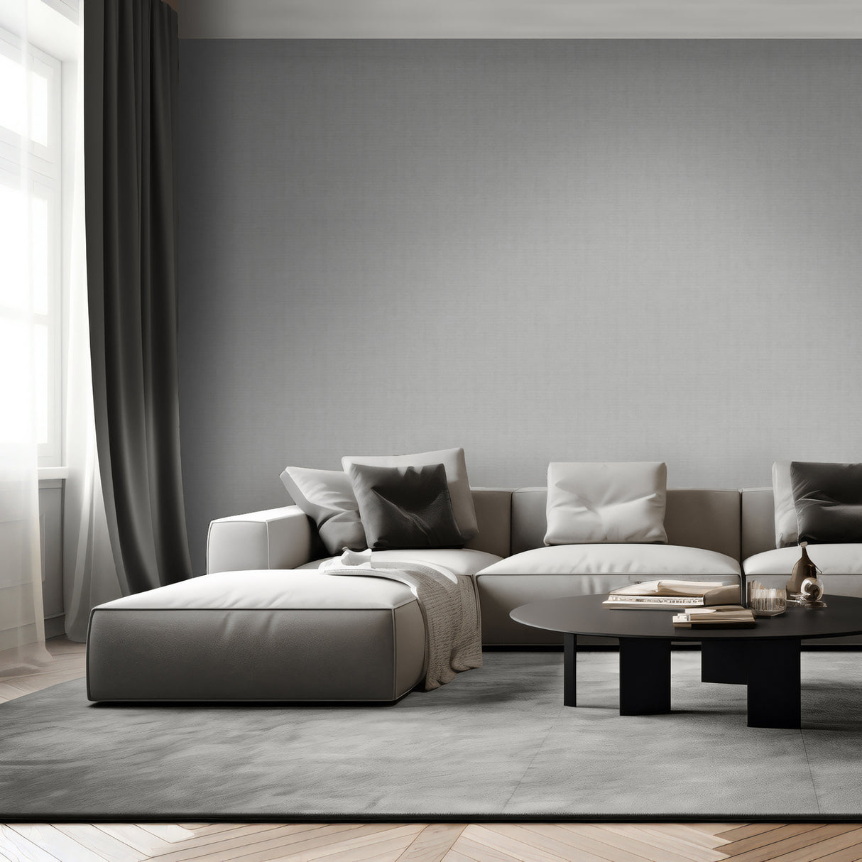 Lustre Linen Light Gray by Veer Decor Textured Vinyl Wallpaper – Veer Decor VRVE09-376