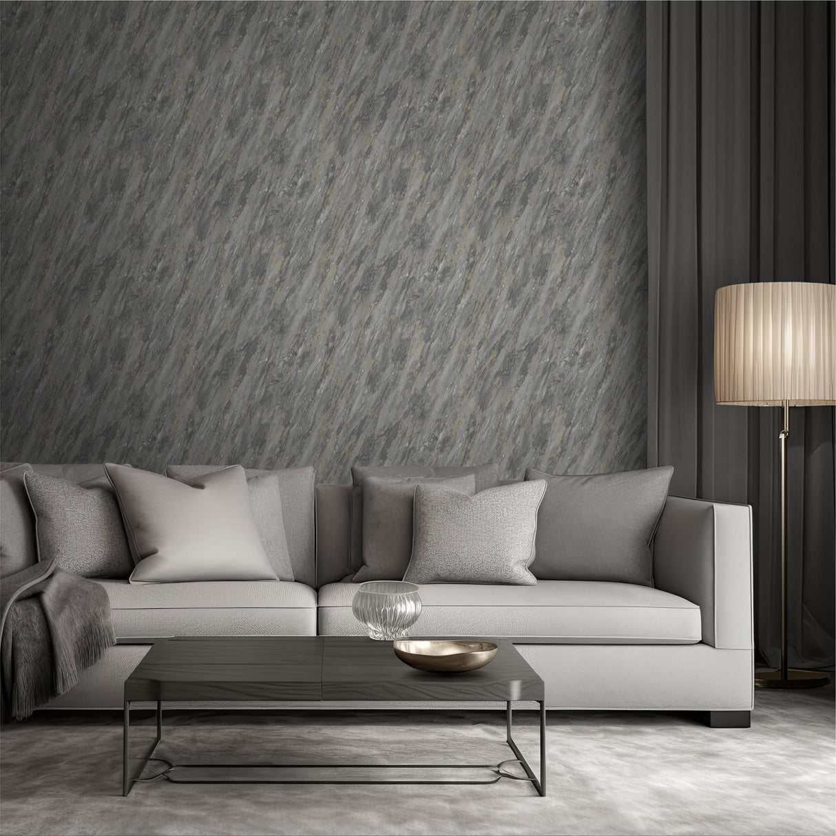 Glint Luxe Marble Dark Gray by Veer Decor Abstract Textured Wallpaper – Veer Decor VRVE19-366