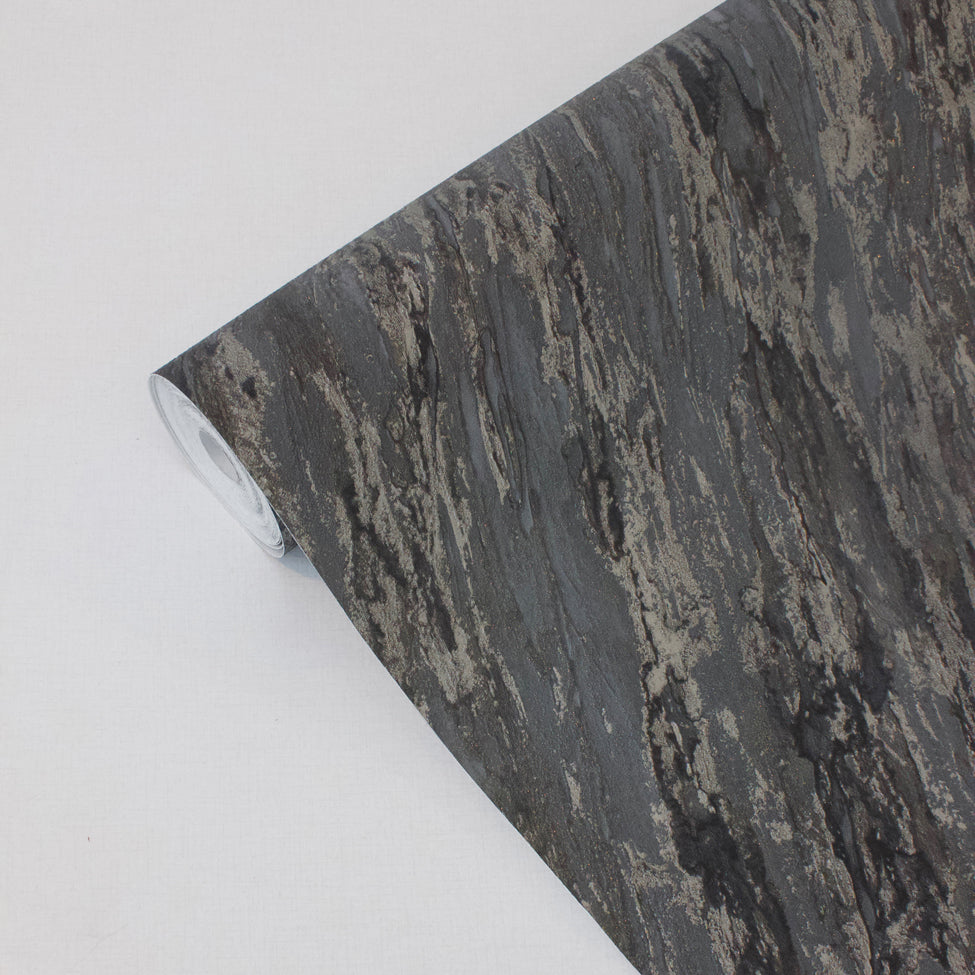 Glint Luxe Marble Black by Veer Decor Abstract Textured Wallpaper – Veer Decor VRVE29-366