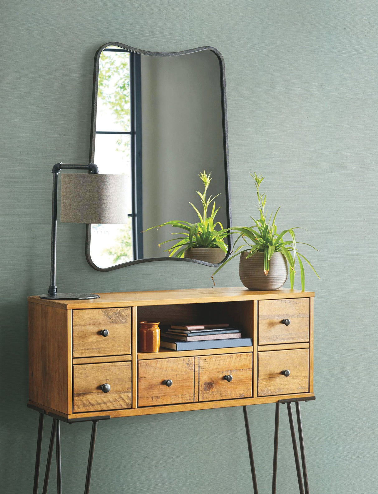 Sisal Twill Color Grasscloth Aquamarine Wallpaper with Sisal Grasscloth Texture - York VX2269