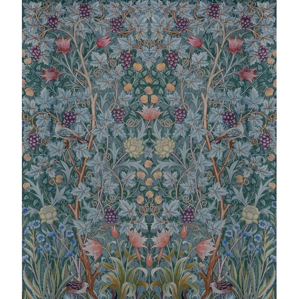 Vine Embroidery Teal by A-Street Prints Wall Mural – Brewster Home Fashions 4171-HT84002