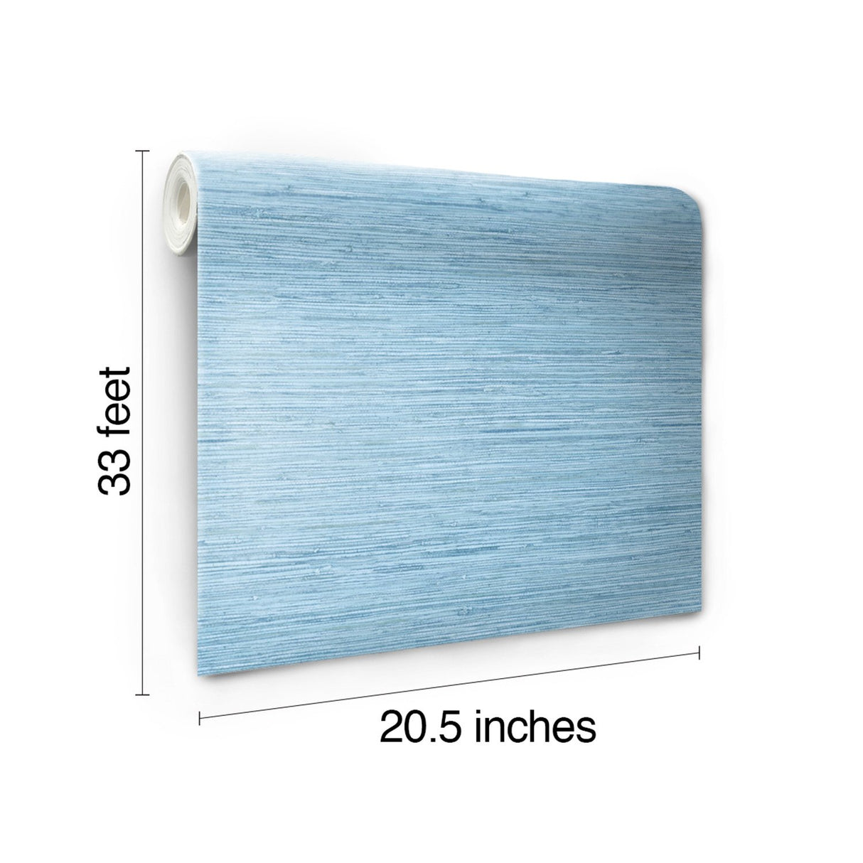 Horizontal Grasscloth Light Blue Wallpaper with Faux Grasscloth Texture - York WB5504