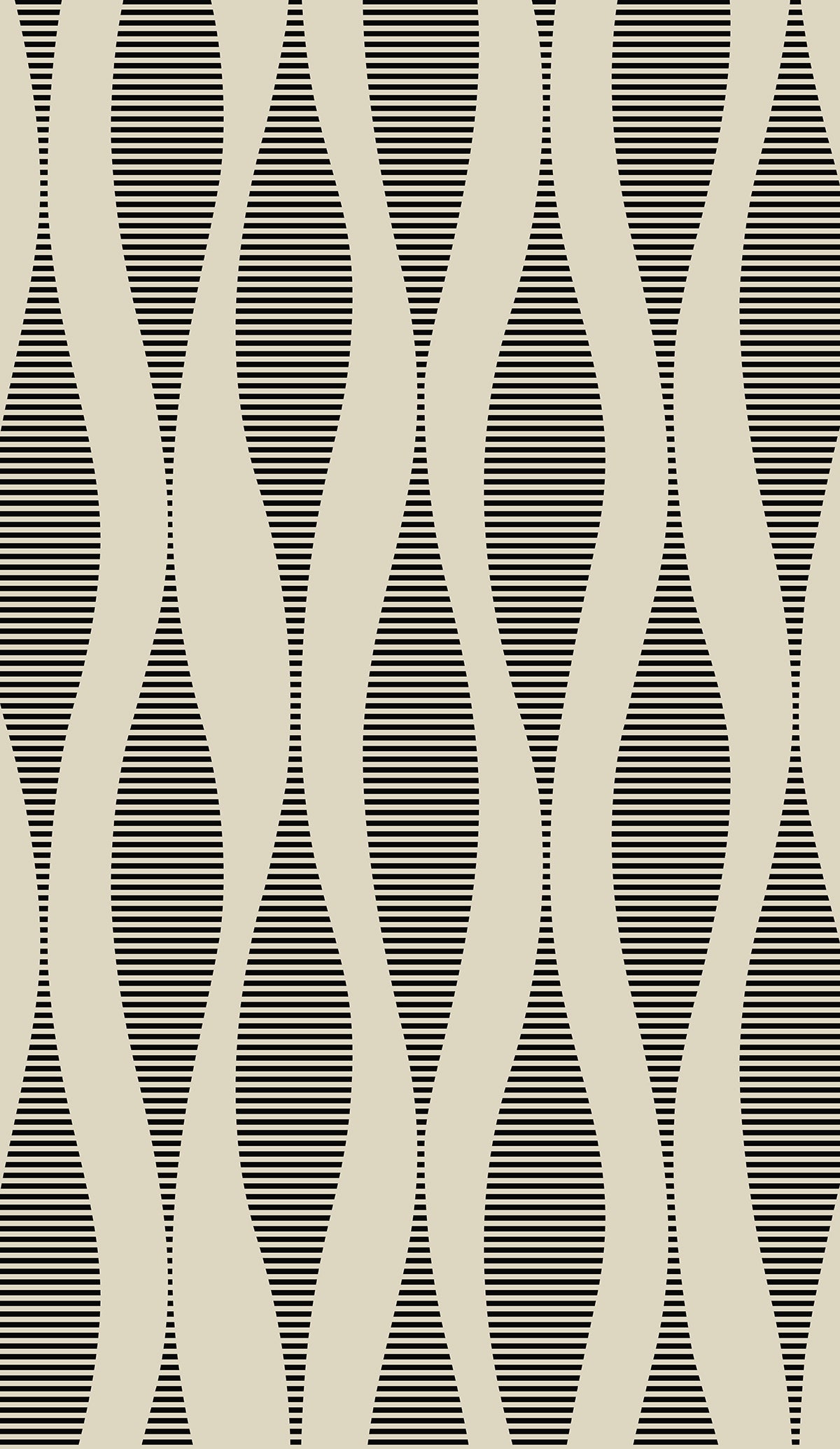 Harmony Ikat Waves wallpaper in Latte with metallic black abstract wave/ikat stripes by Seabrook Designs (WH41220)