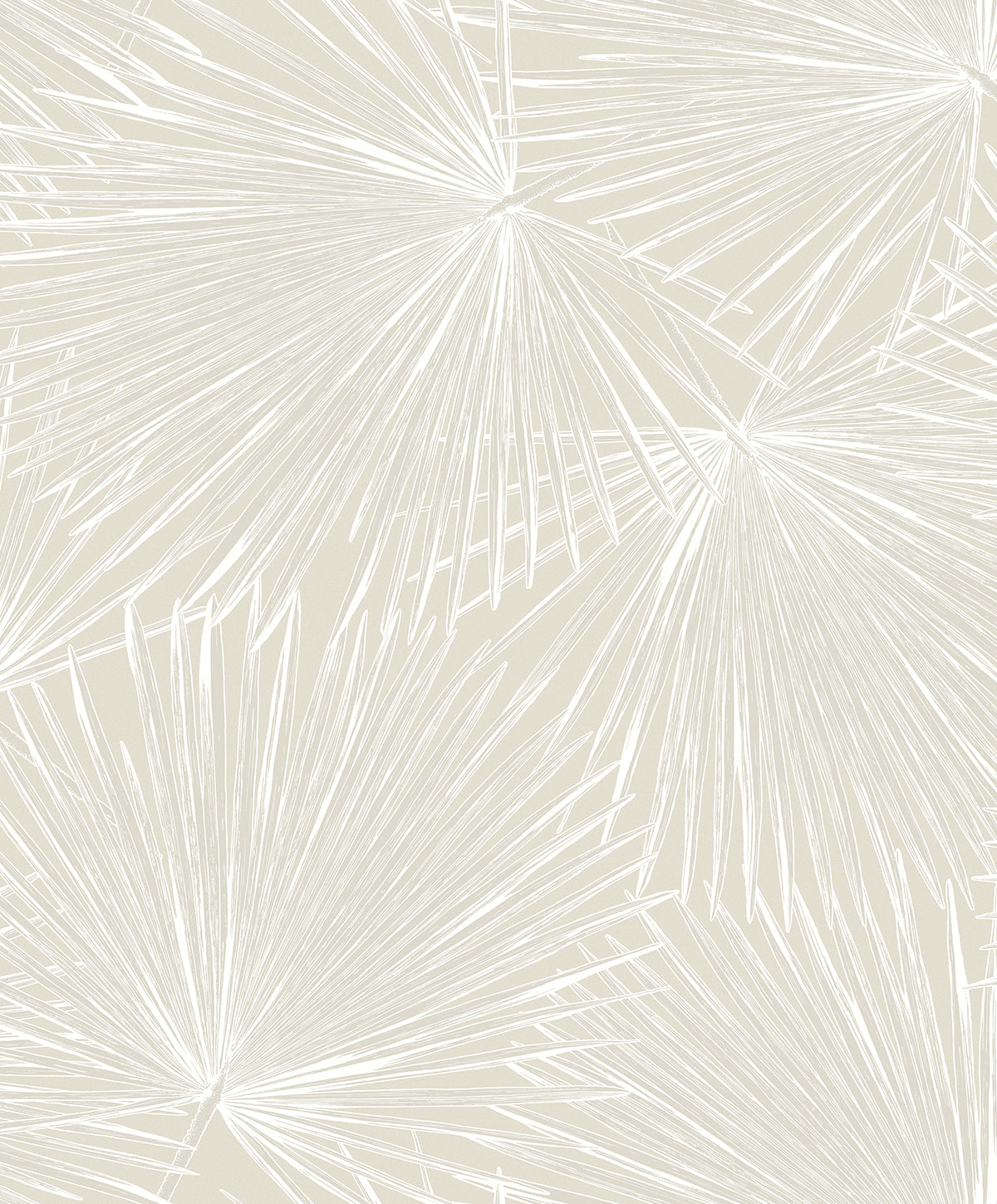 Metallic ivory palm frond botanical wallpaper pattern