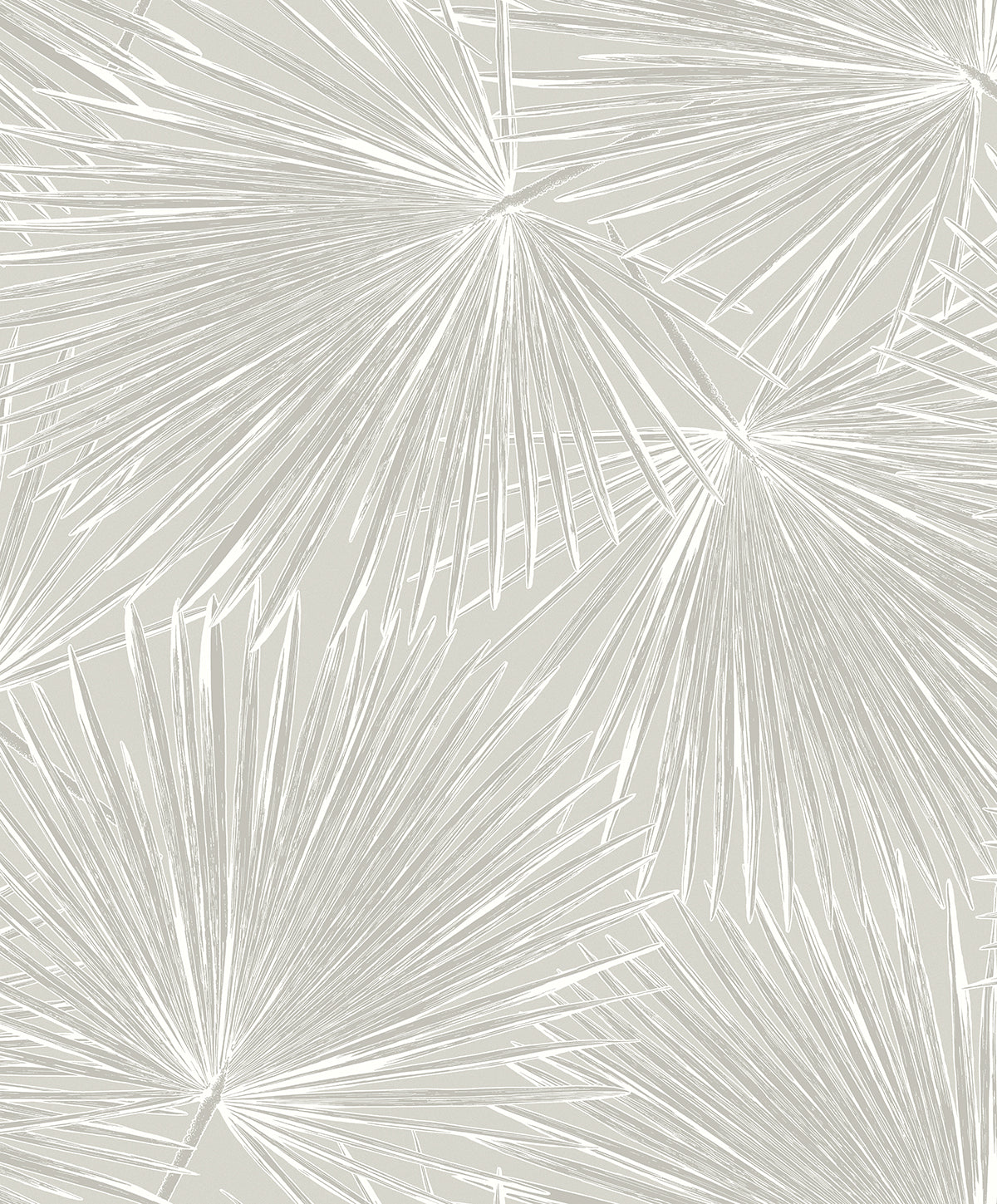 Elvis Palms metallic boulder grey palm frond wallpaper pattern