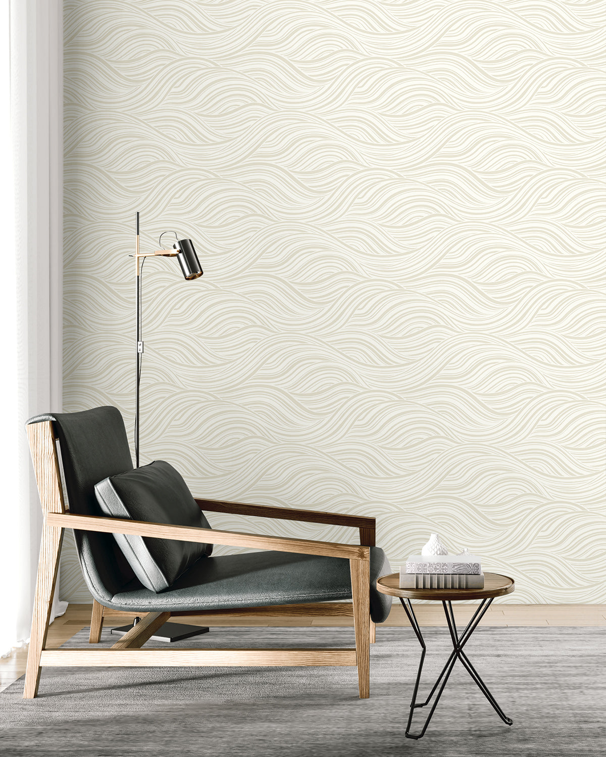 Melody Waves Elderflower by Piano Abstract Wave Wallpaper – Seabrook Designs WH41703