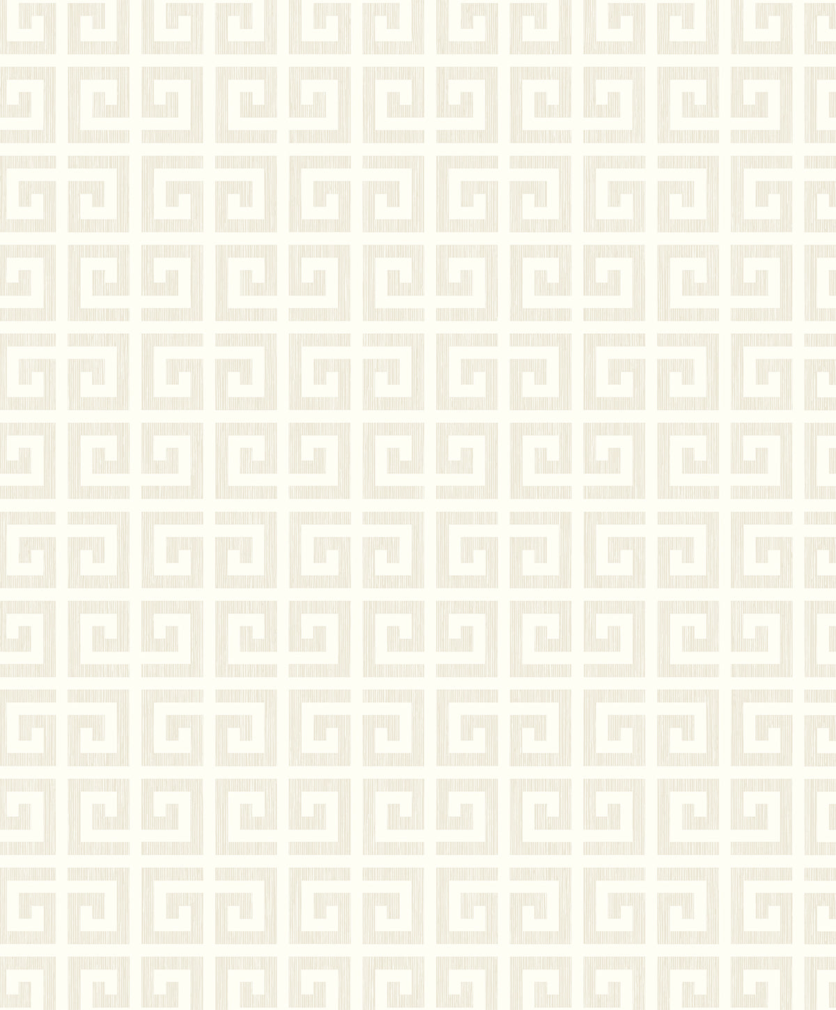 Major Greek Key wallpaper in Metallic Oatmeal with a geometric Greek key pattern