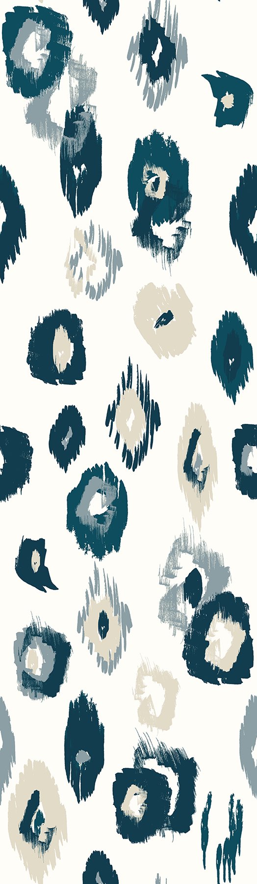 Amara White Animal Ikat Wallpaper with Modern Ikat Leopard Motif - ohpopsi WLD53118W