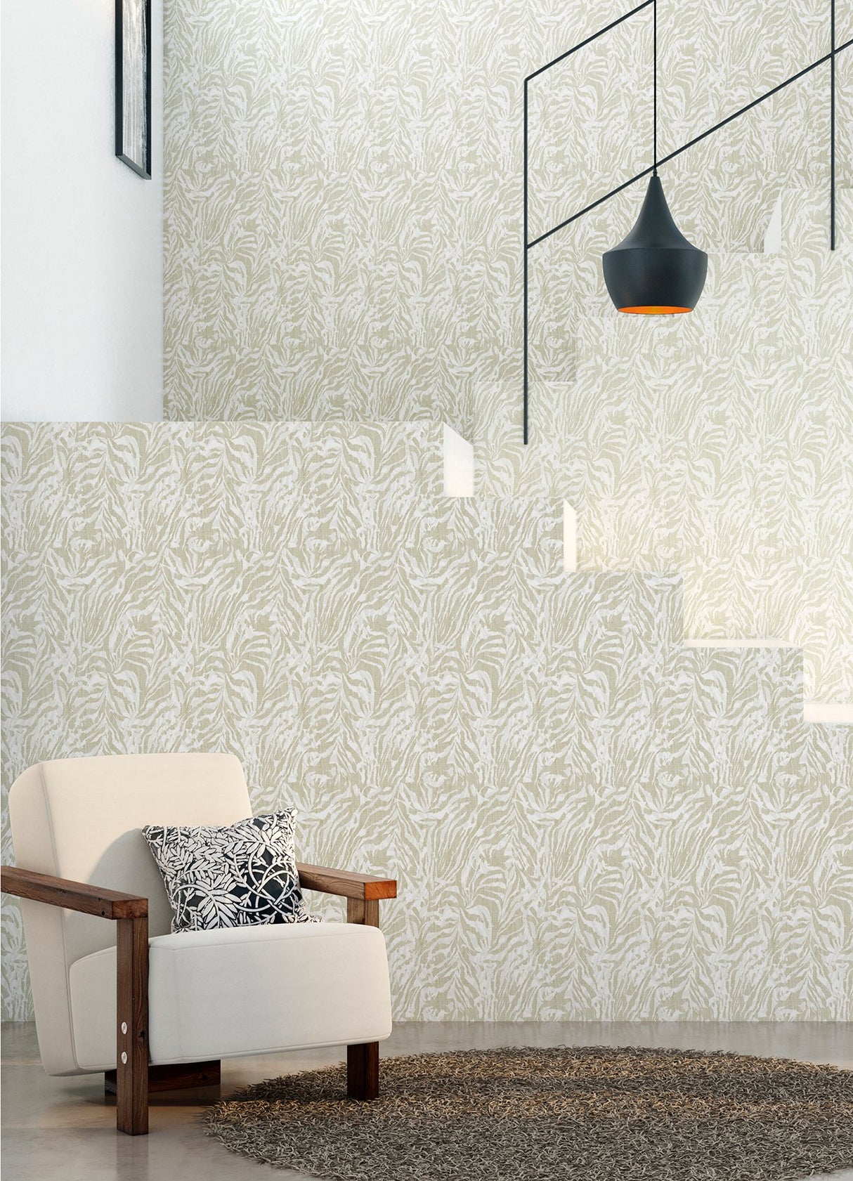Davy Taupe Zebra Wallpaper with Modern Animal Print - ohpopsi WLD53134W