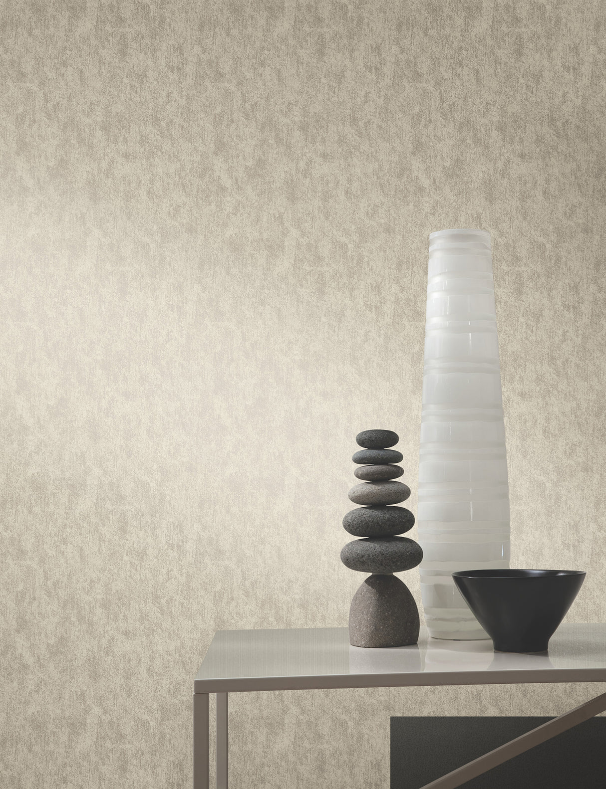 Shimmering Patina Silver by Antonina Vella Textured Metallic Non Woven Wallpaper - York Designer Series WP-1159-Sample