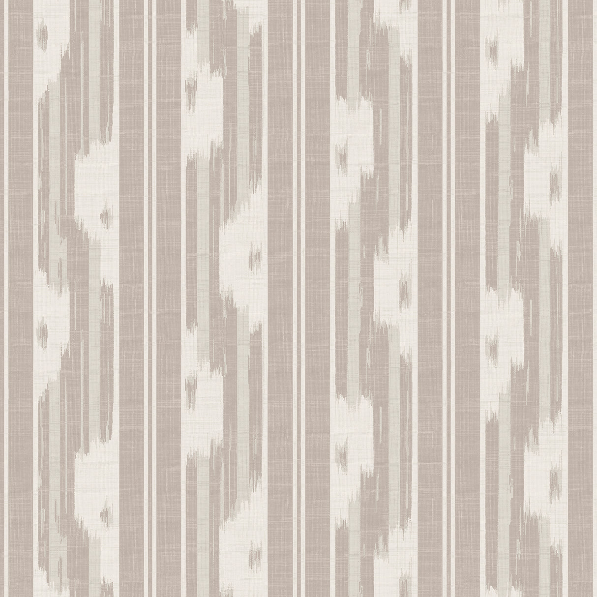 Ojai Taupe Ikat-Inspired Stripe Peel and Stick Wallpaper by NuWallpaper - WVS6487