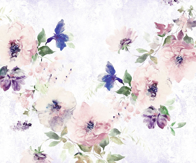 Poema Pastel Floral Garland Wall Mural - Komar X6-1071