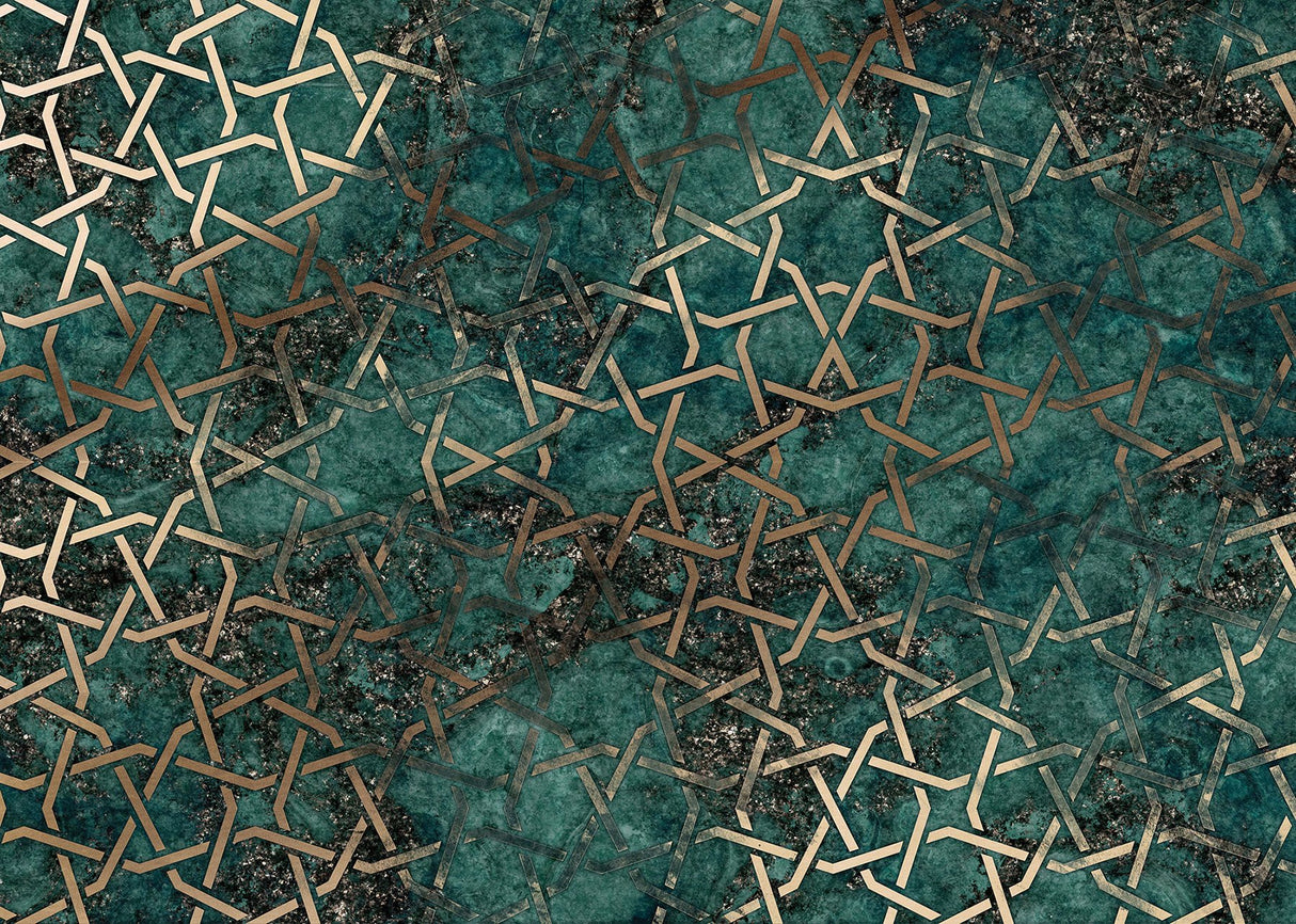 Starlight Turquoise Geometric Modern Wall Mural - Komar X7-1004