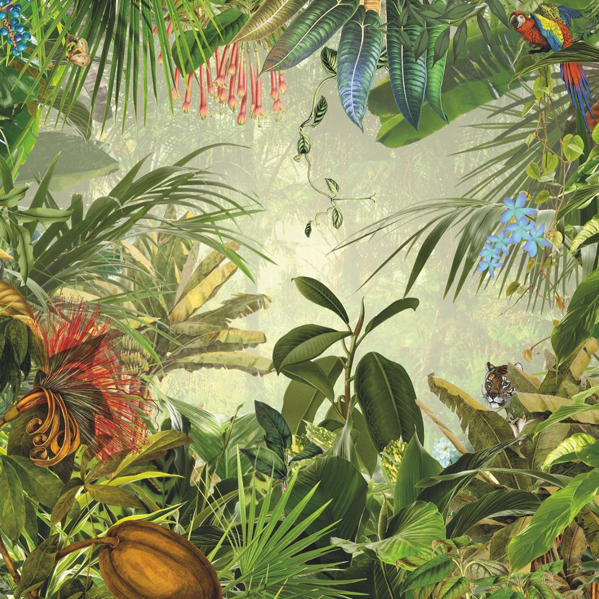 fotobehang Into the Wild jungle groen van Komar fotobehang Into the Wild jungle groen van Komar