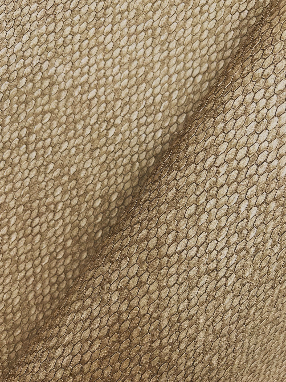 Stretched Hexagons Burnished Copper Wallpaper with Textured Glam Motif - York Y6231105