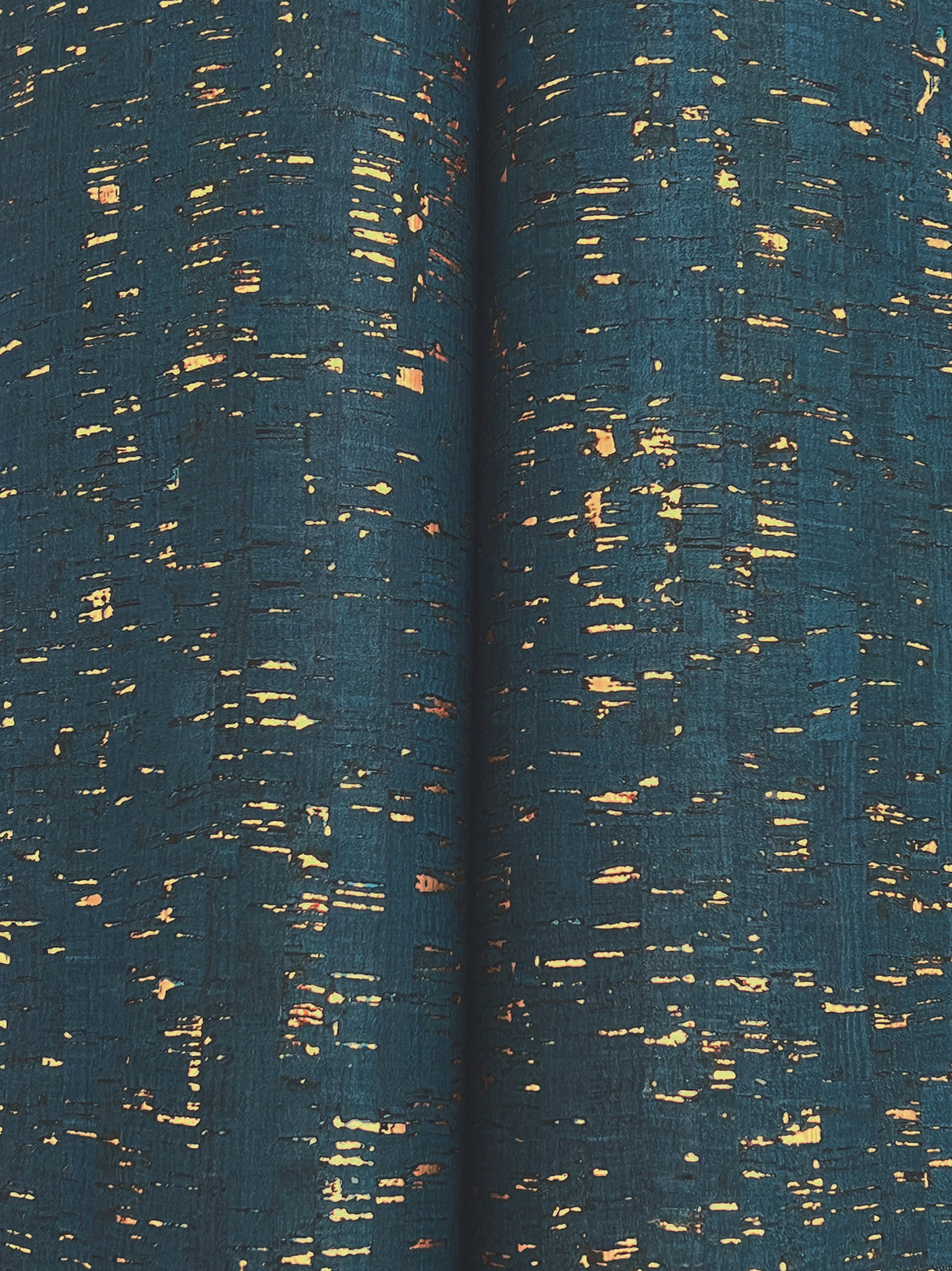 Caldera Cork Navy / Gold by Ronald Redding Natural Cork Wallpaper – York Designer Series YGL7008