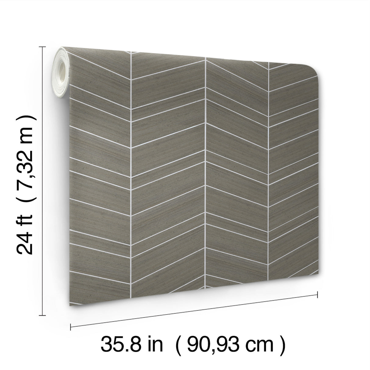 Chevron Abaca Portabella by Ronald Redding Grasscloth Wallpaper – York Designer Series YGL7035