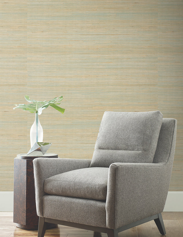 Horizontal Jute Seaglass by Ronald Redding Grasscloth Wallpaper – York Designer Series YGL7070