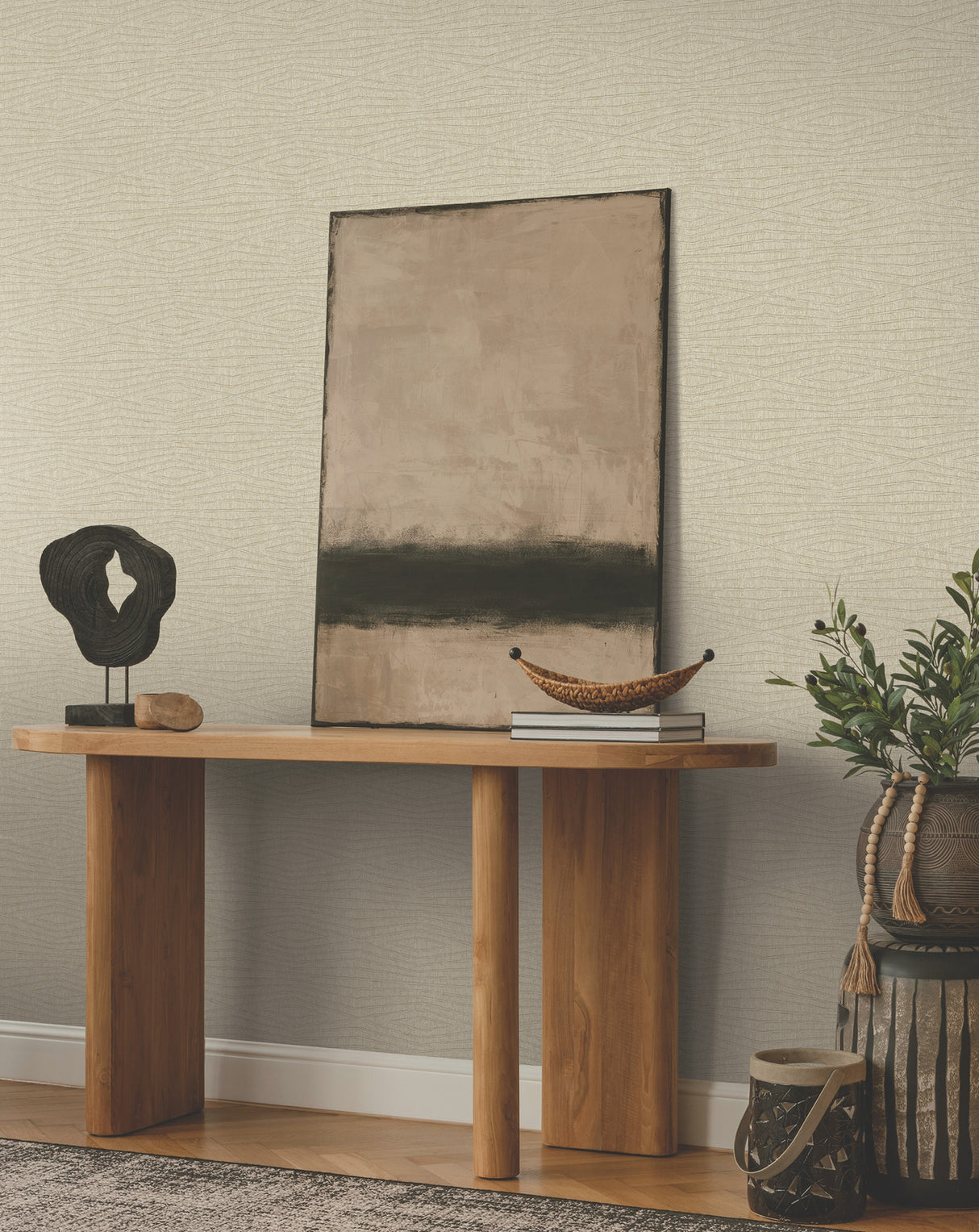 Daystone Beige by Ronald Redding Geometric Wallpaper – York Designer Series ZA8011