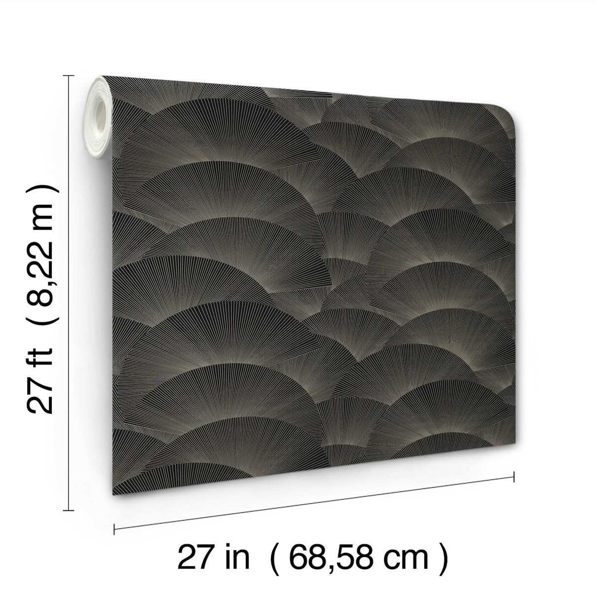 Morning Shell Black & Grey by Ronald Redding Geometric Wallpaper- York Designer Series ZA8022