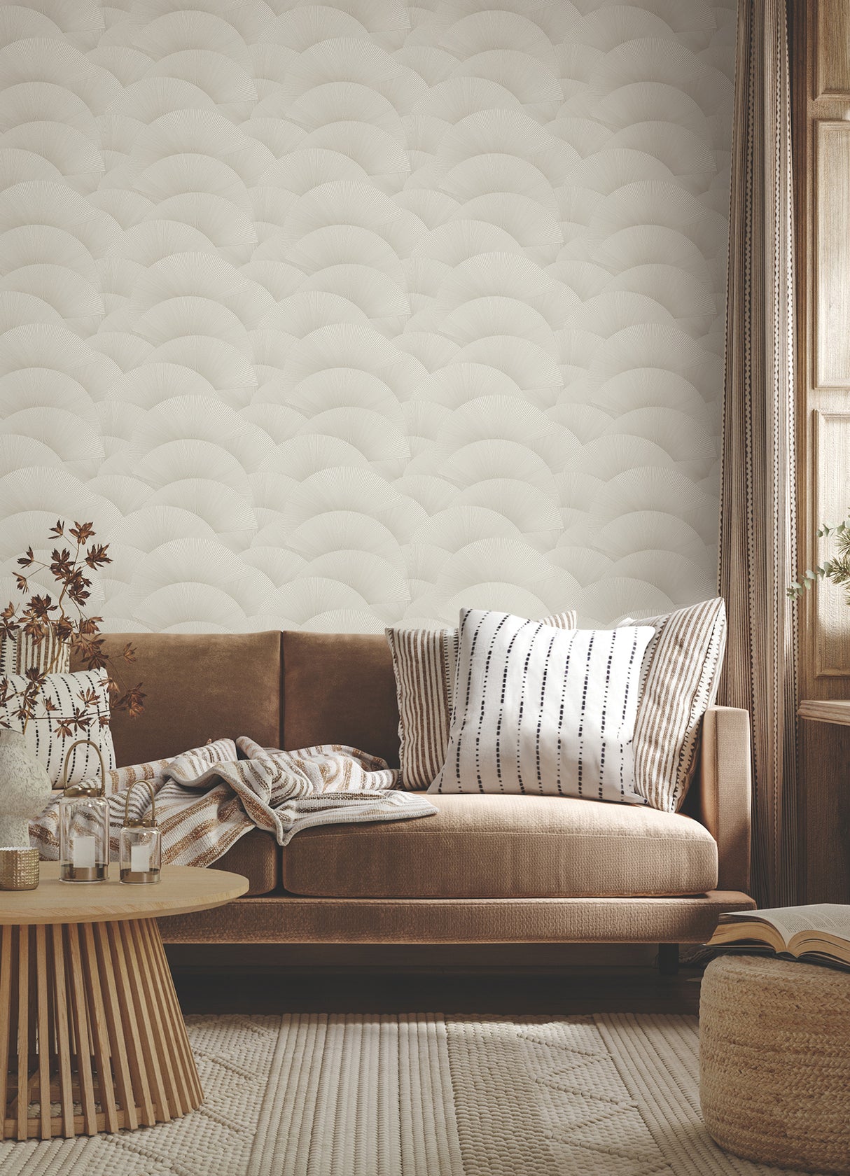 Morning Shell Taupe & Gold by Ronald Redding Geometric Wallpaper – York Designer Series ZA8024