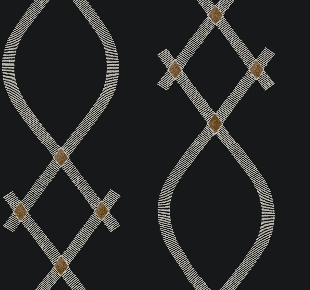 Ellena Black geometric ogee wallpaper ZA8031