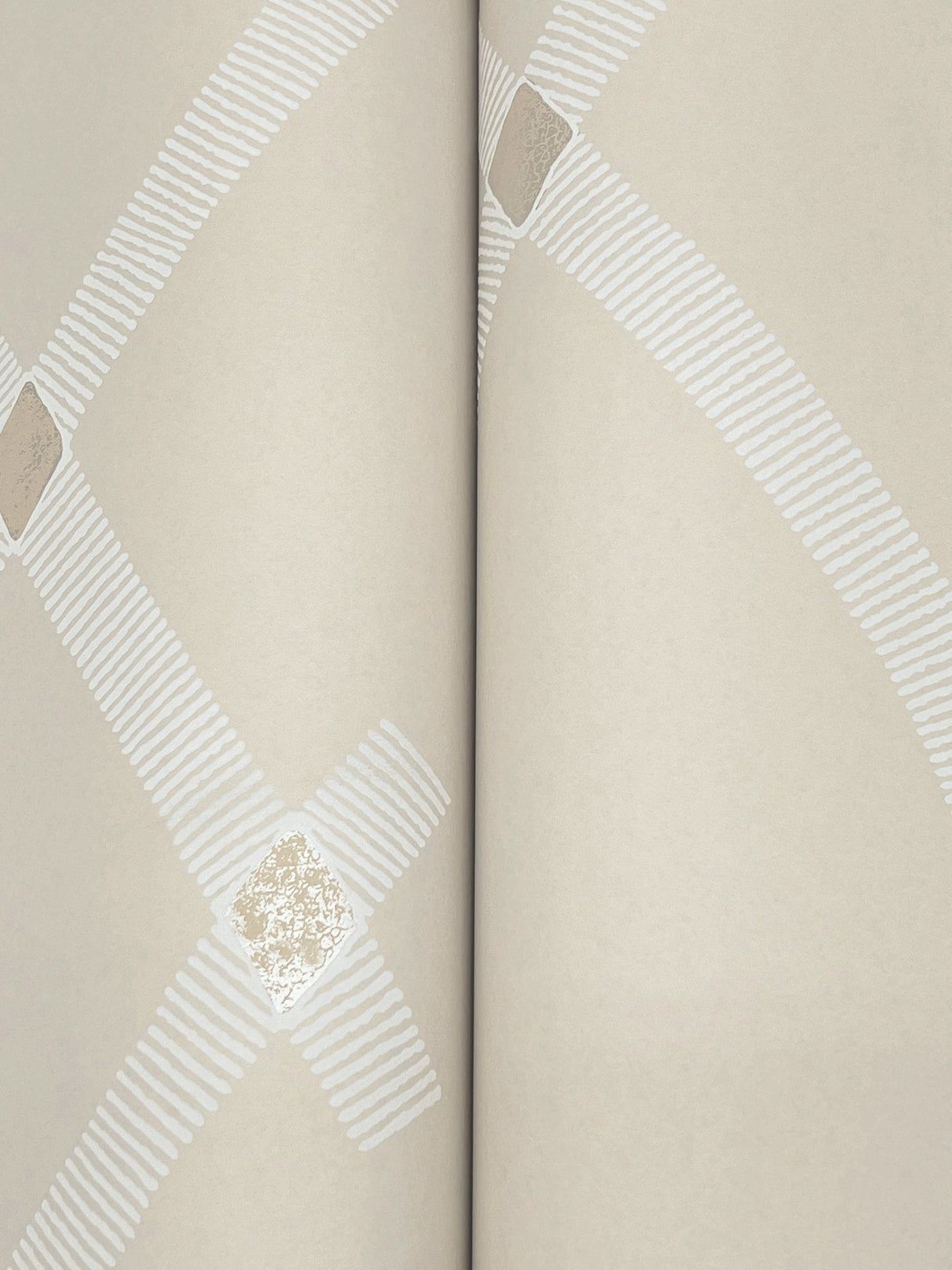 Ellena Beige by Ronald Redding Geometric Ogee Non Woven Wallpaper- York Designer Series ZA8034